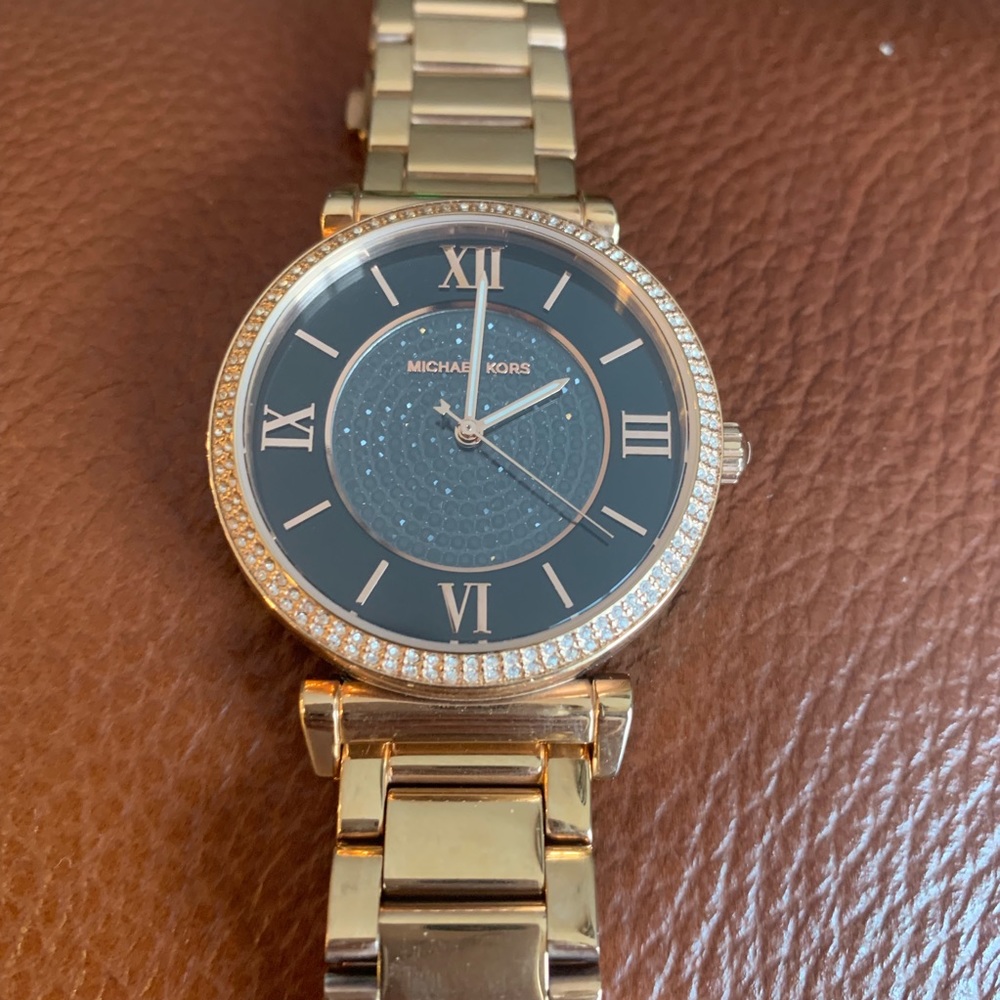 Michael Kors gold and navy watch